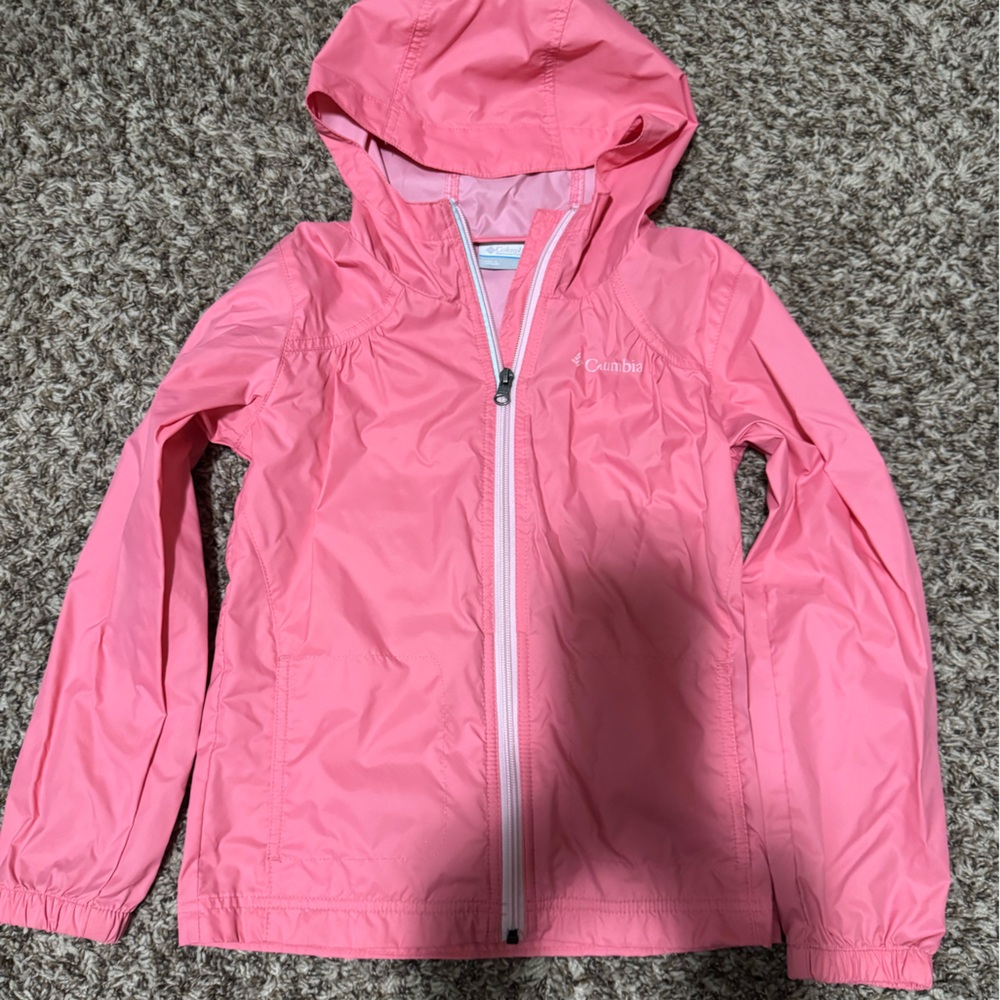 Columbia Pink Unlined Hooded Rain Jacket
